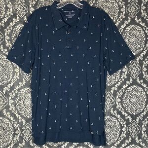 Threads 4 Thought Polo Shirt Large Navy Anchors Organic Recycled Sustainable